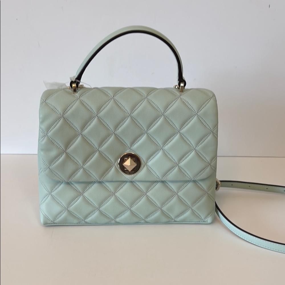 NWT Kate Spade Natalia - - Elegant Quilted Handbag - Mint Green